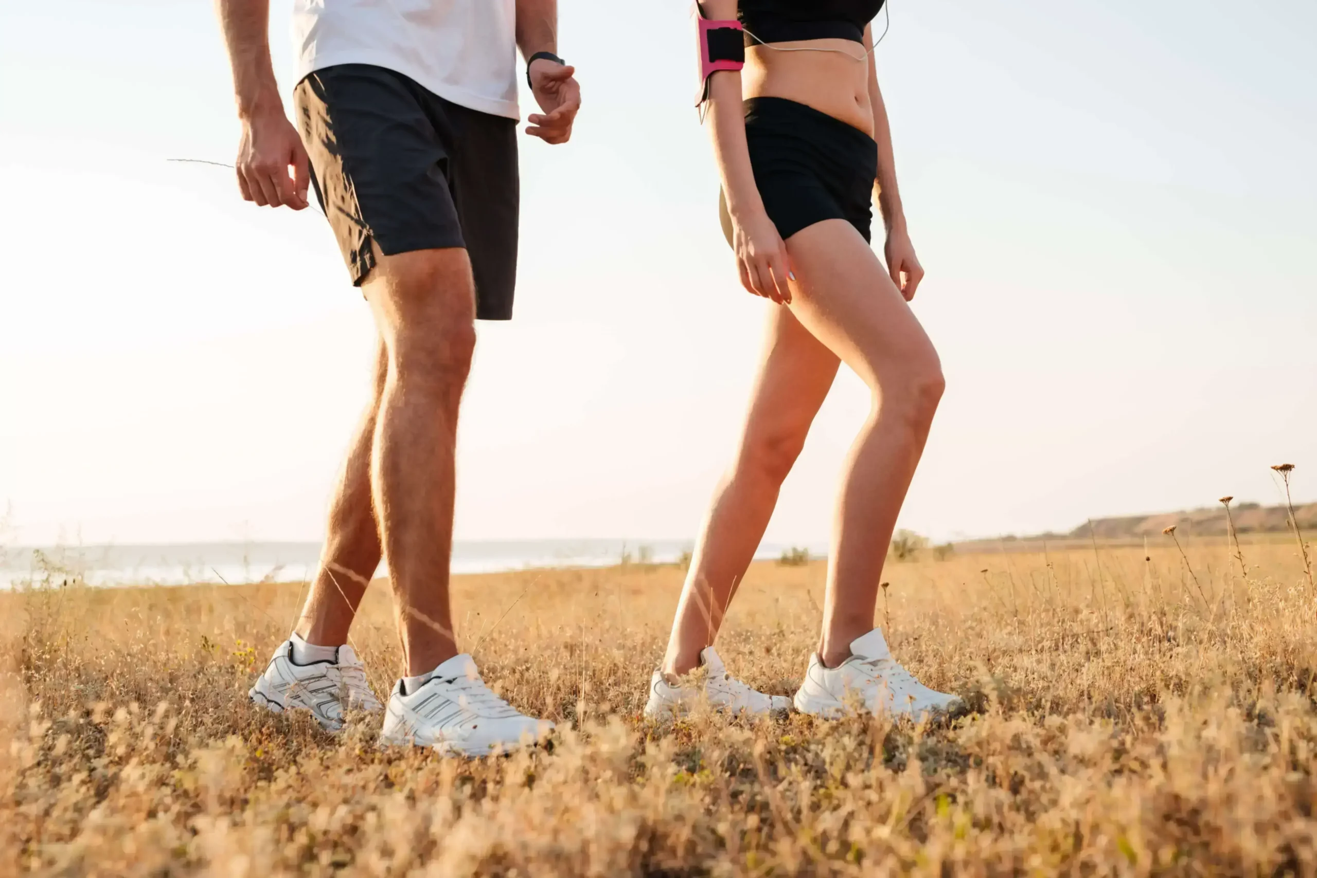 Couple staying active outdoors on their health journey